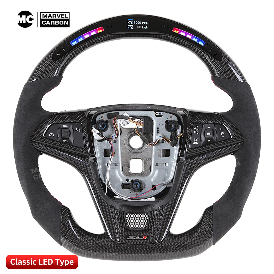 LuxRide™ LED Performance Steering Wheel Display Compatible for Chevrolet Camaro+ 100% Real Carbon Fiber