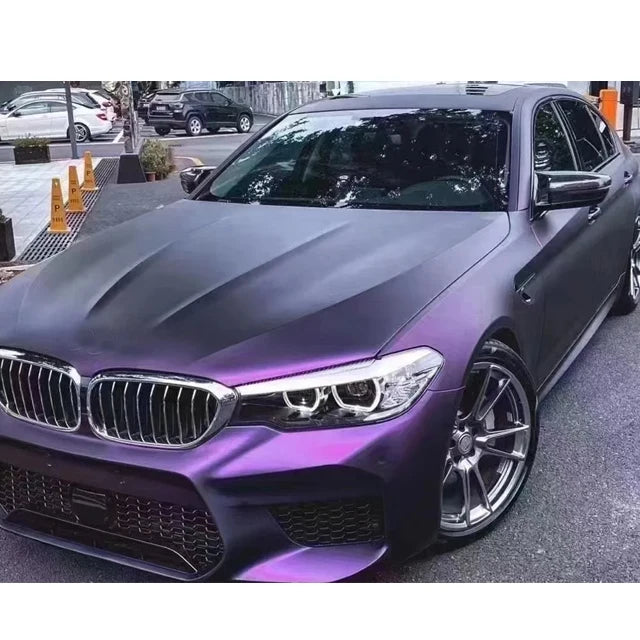 LuxRide™  TPU Cast Self Repair Super Matte Pinor Black Purple Factory Direct 1.52x18M/5x60FT Full Roll Size Car Wrap Vinyl Direct