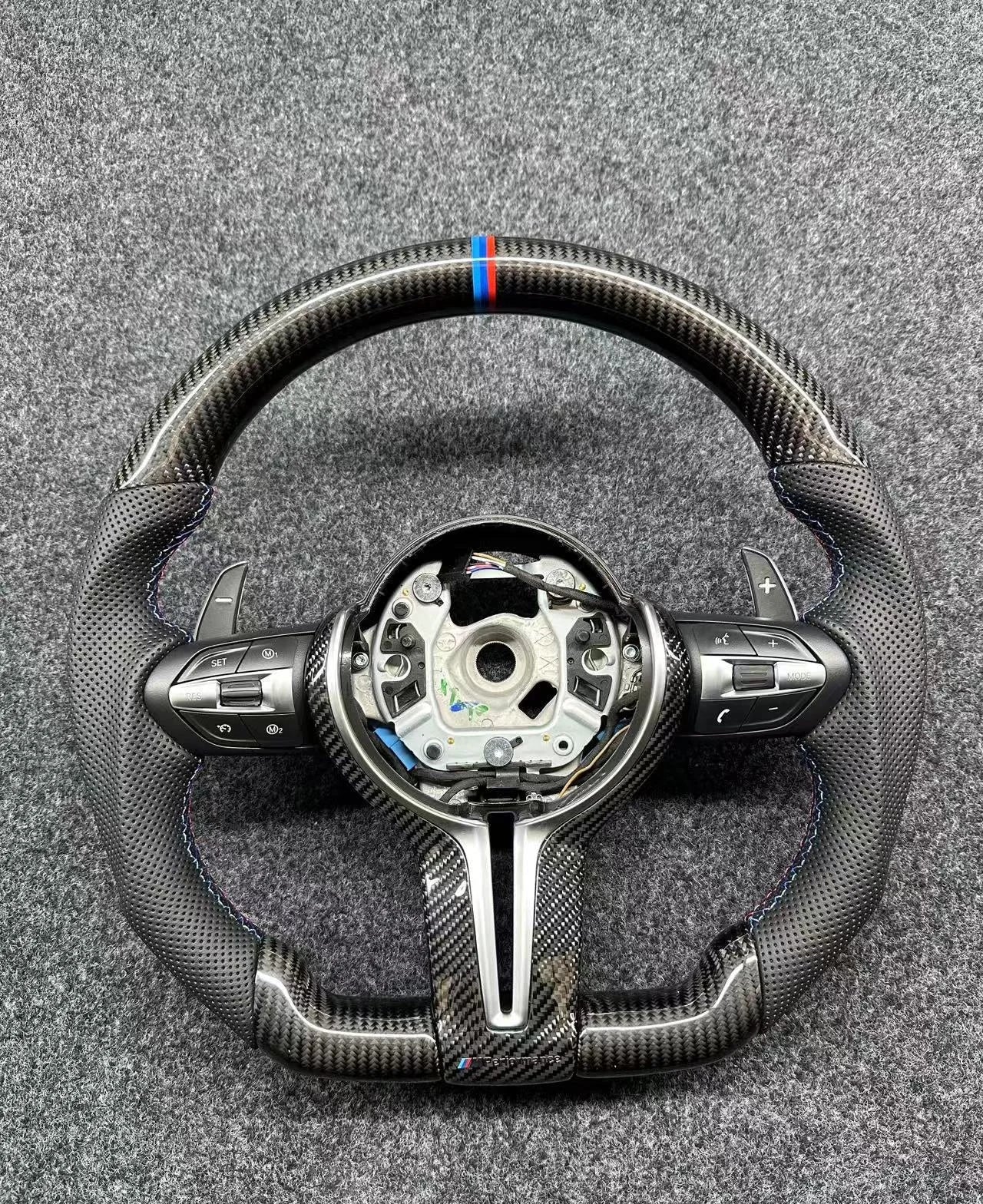 LuxRide™   Carbon Fiber MSports Racing Steering Wheel Leather M3 M5 M6 2 Series