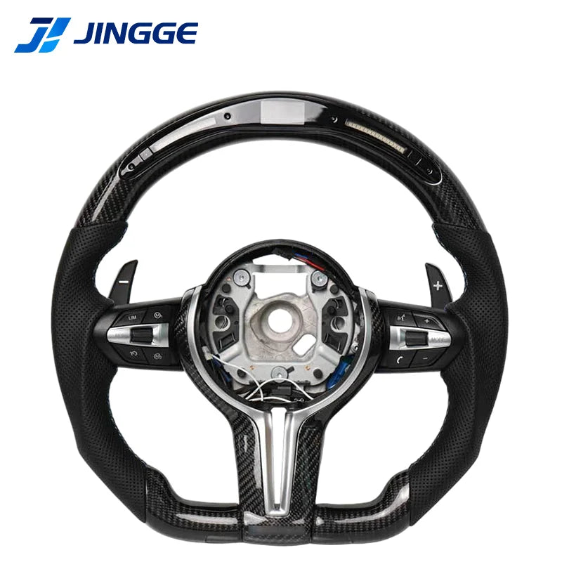 LuxRide™  LED M Sport Forged Carbon Fiber Leather Steering Wheel for for F30 F10 M5 F90 F20 X5 E70 X6 X6M E71 E46 M3 E39 E60 E92 M5 G20 X3