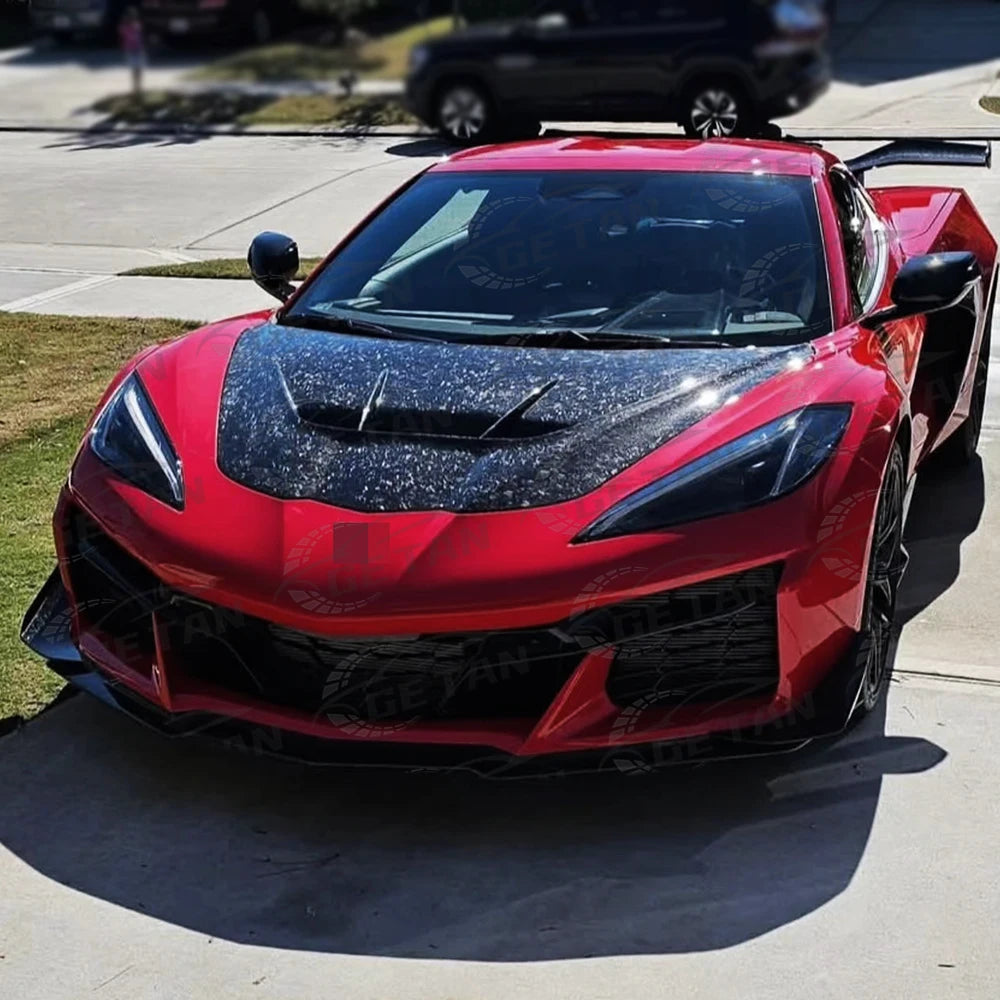 LuxRide™ Forged Carbon Fiber Double Sided  Front Hood for C8 Corvette Stingray C8 E-ray Z06 Convertible 2019+