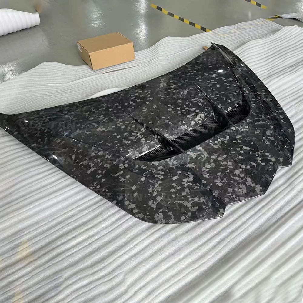 LuxRide™ Forged Carbon Fiber Double Sided  Front Hood for C8 Corvette Stingray C8 E-ray Z06 Convertible 2019+