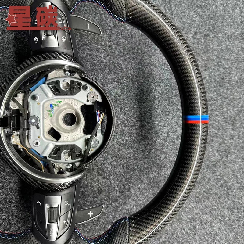 LuxRide™   Carbon Fiber MSports Racing Steering Wheel Leather M3 M5 M6 2 Series