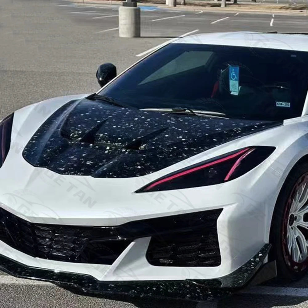 LuxRide™ Forged Carbon Fiber Double Sided  Front Hood for C8 Corvette Stingray C8 E-ray Z06 Convertible 2019+