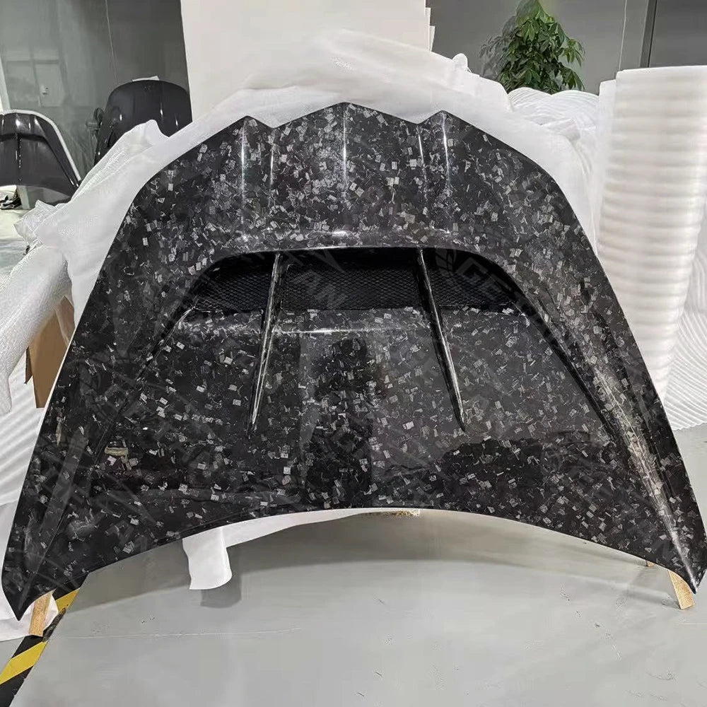 LuxRide™ Forged Carbon Fiber Double Sided  Front Hood for C8 Corvette Stingray C8 E-ray Z06 Convertible 2019+