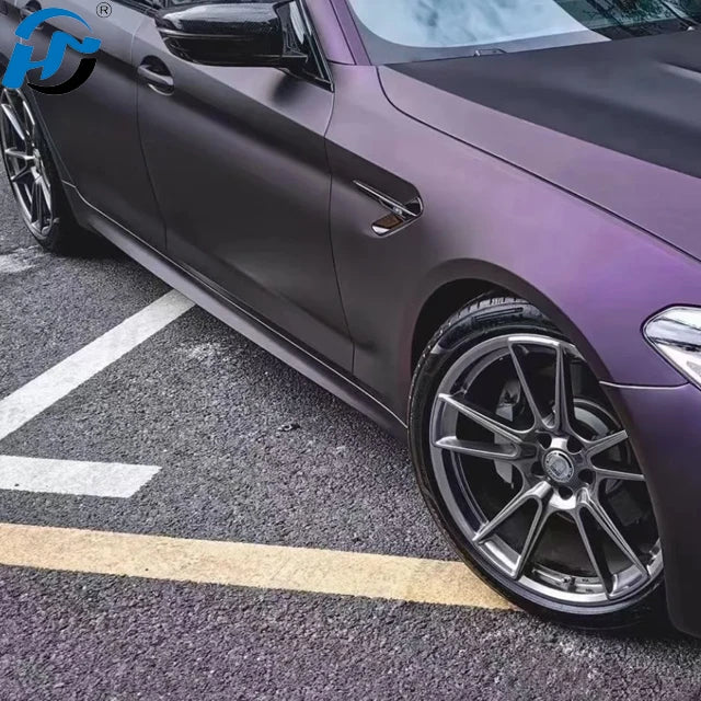 LuxRide™  TPU Cast Self Repair Super Matte Pinor Black Purple Factory Direct 1.52x18M/5x60FT Full Roll Size Car Wrap Vinyl Direct