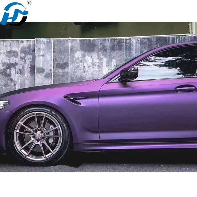 LuxRide™  TPU Cast Self Repair Super Matte Pinor Black Purple Factory Direct 1.52x18M/5x60FT Full Roll Size Car Wrap Vinyl Direct