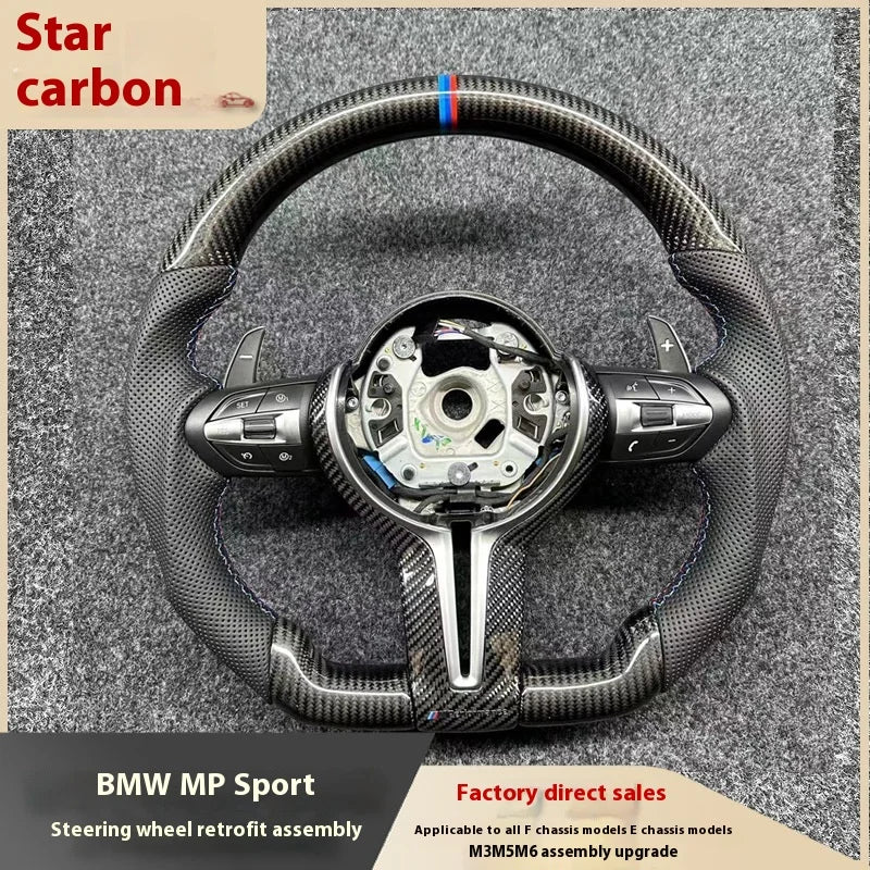 LuxRide™   Carbon Fiber MSports Racing Steering Wheel Leather M3 M5 M6 2 Series