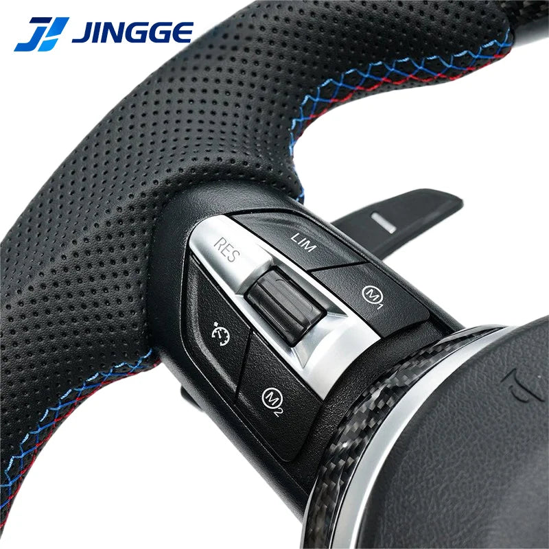 LuxRide™  LED M Sport Forged Carbon Fiber Leather Steering Wheel for for F30 F10 M5 F90 F20 X5 E70 X6 X6M E71 E46 M3 E39 E60 E92 M5 G20 X3