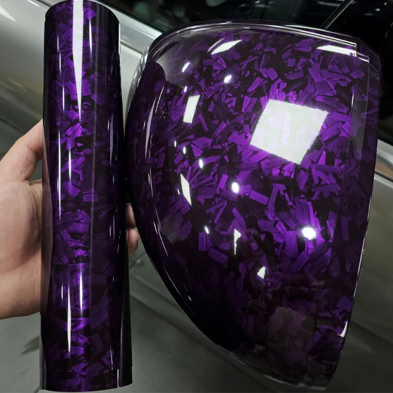 LuxRide™ High Glossy Purple Red Crystal Forged Carbon Fiber Wrapping Vinyl Film