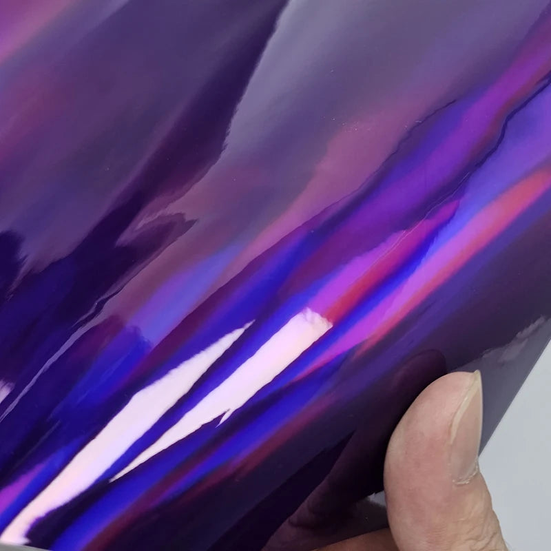 LuxRide™ High Glossy Holographic Purple Vinyl Wrap Chrome Vinyl