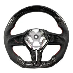 LuxRide™ Customized Forged LED Carbon Fiber Perforated Leather Steering Wheel Q60 QX55 Q50 2017 2024