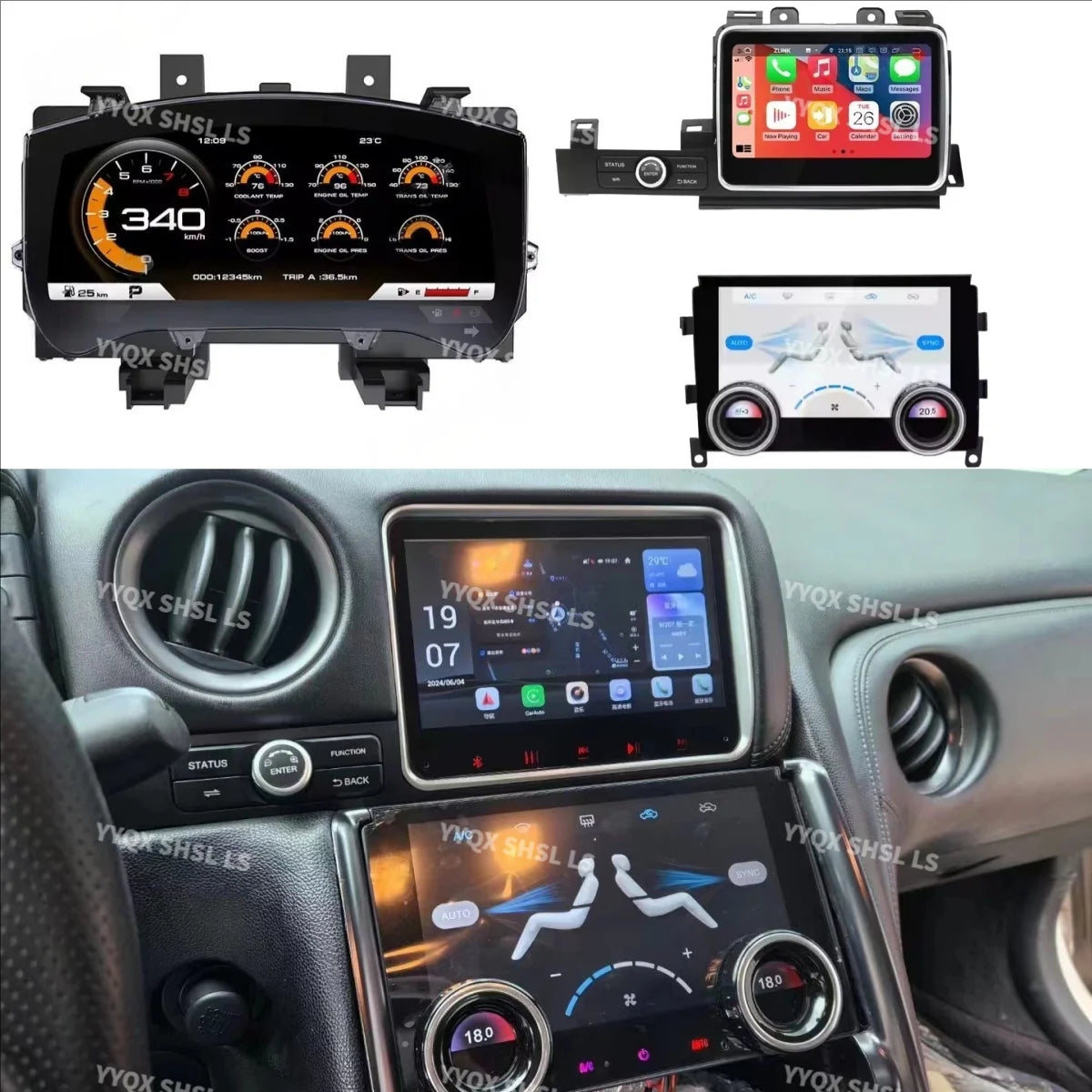 LuxRide™  Car Radio Navigation GPS For Nissan GT-R GTR R35 2008 - 2017 Android Autoradio Wireless Carplay Multimedia Head Unit AC
