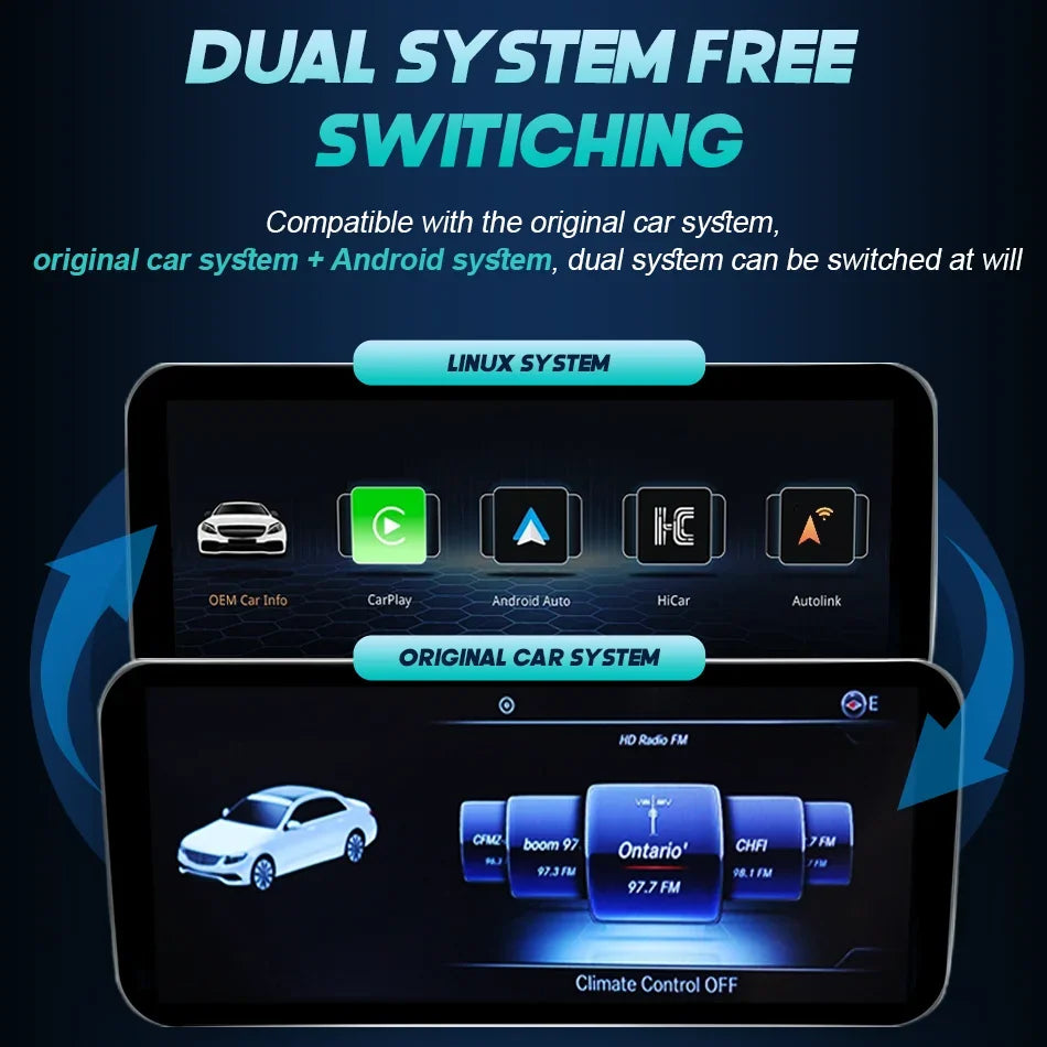 LuxRide™  Carplay Screen For Mercedes C Class W205 GLC X253 C180 C200 300 350 2015-2018 Car Multimedia Player Android Auto Radio