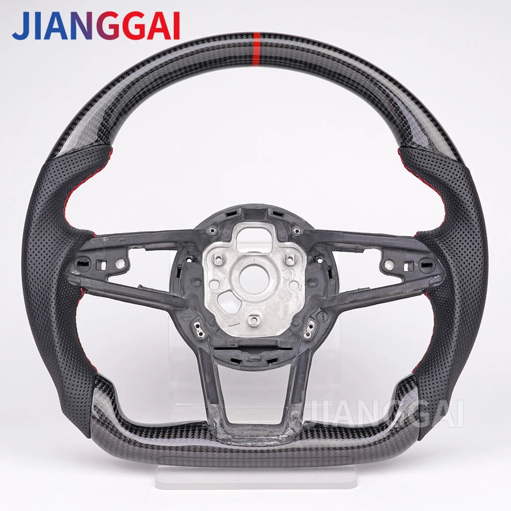 LuxRide™ Carbon Fiber Steering Wheel For Audi R8 TT TTS TTRS Steering Wheel Customized One Start Buttons Sport Wheel Assembly 2016-2023