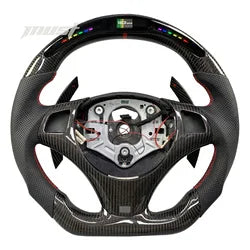 LuxRide™   Carbon Fiber Steering Wheel E90 E91 E92 E93 M3 3-Series 328i 330i 335d 1-Series 135i with LED Rpm