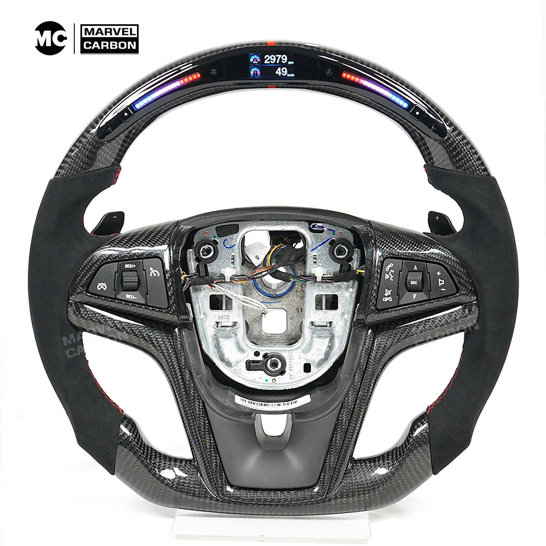 LuxRide™ LED Performance Steering Wheel Display Compatible for Chevrolet Camaro+ 100% Real Carbon Fiber