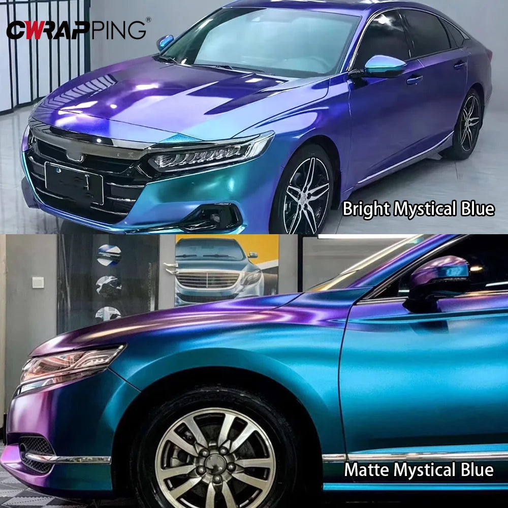 LuxRide™  Metallic Chameleon Vinyl Wrap Film Roll Purple To Blue Car Adhesive Vinyl