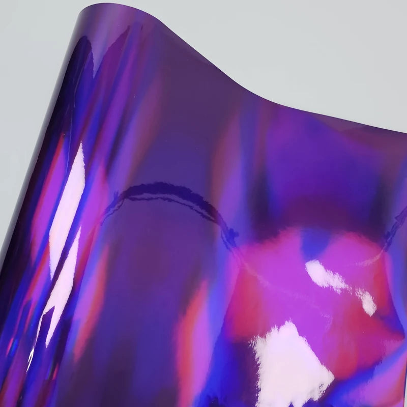 LuxRide™ High Glossy Holographic Purple Vinyl Wrap Chrome Vinyl