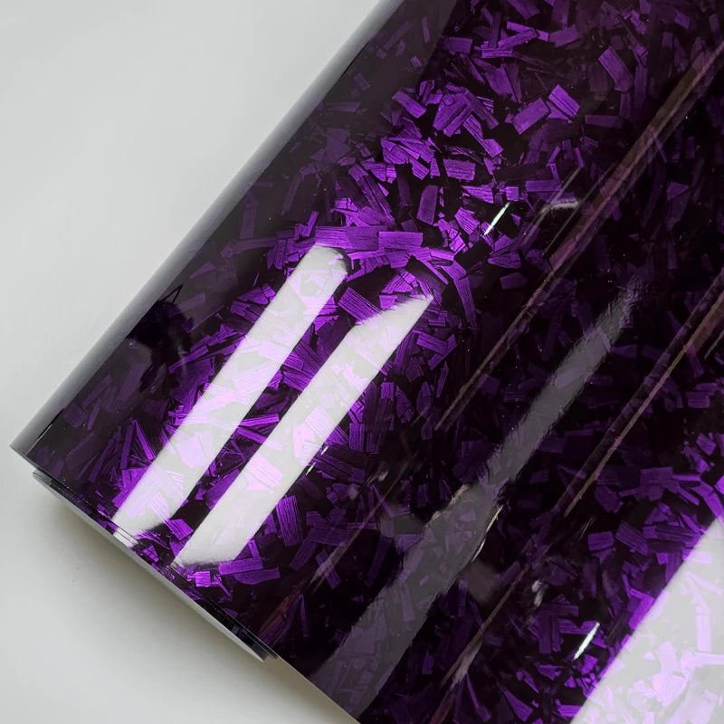 LuxRide™ High Glossy Purple Red Crystal Forged Carbon Fiber Wrapping Vinyl Film