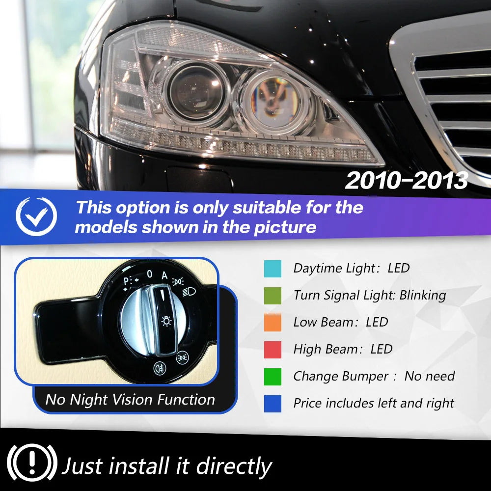 LuxRide™  Benz W221 Headlights 2006-2009 S300 S400