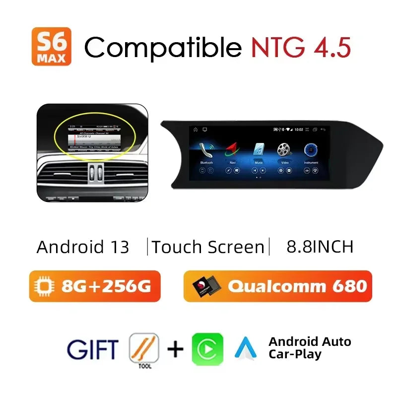LuxRide™ Android 14 Auto Radio Carplay For Mercedes C Class W204 2011-2014 Car Multimed Player Screen BT WIFI Stereo GPS Navi