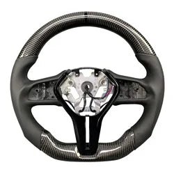 LuxRide™ Customized Forged LED Carbon Fiber Perforated Leather Steering Wheel Q60 QX55 Q50 2017 2024