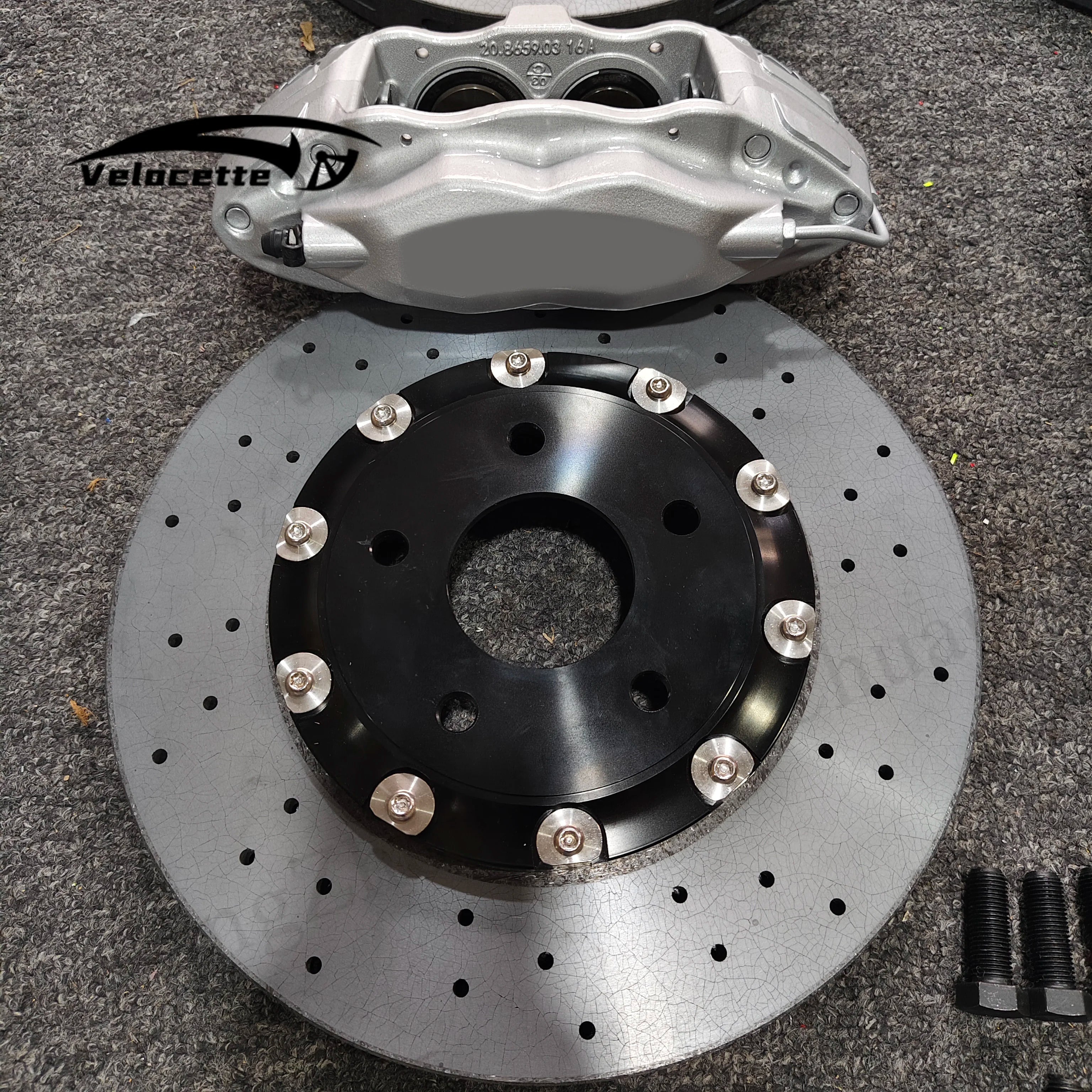 LuxRide™ Carbon Ceramic Rotor 4 Pistons F50 F40 Caliper Brake Kit CCB High Carbon Brake Pads For Nissan 350Z