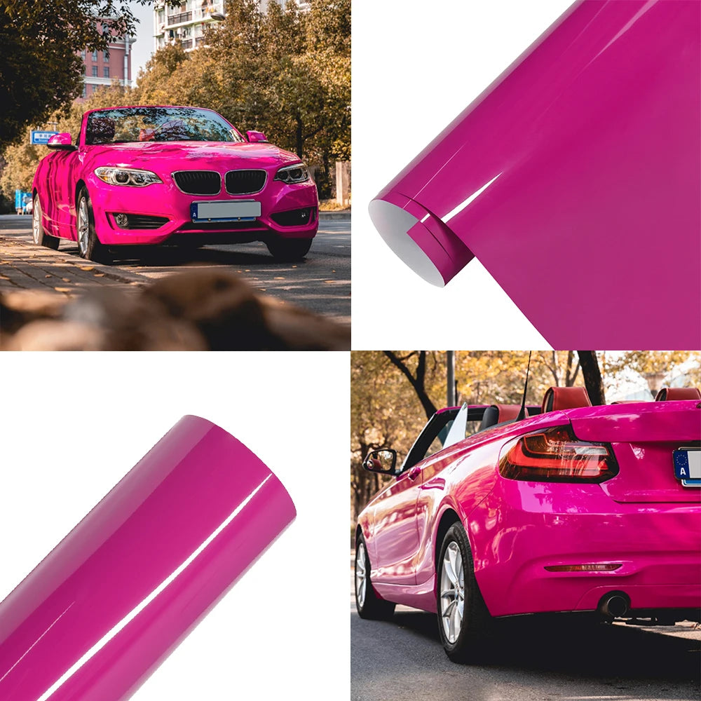 LuxRide™  Ultra Gloss Magenta Bubble Free Vinyl Film PET Auto DIY Decal Vehicle Body Self Adhesive