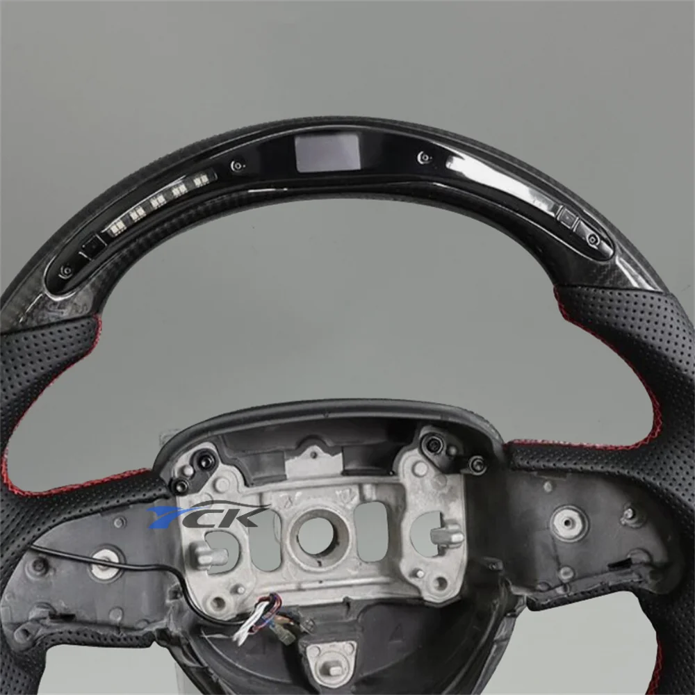 LuxRide™  LED steering wheels for car Carbon Fiber Black Leather For 2015 2016 2017 2018 2019 2020 2021 2022 Dodge Charger Challenger SRT