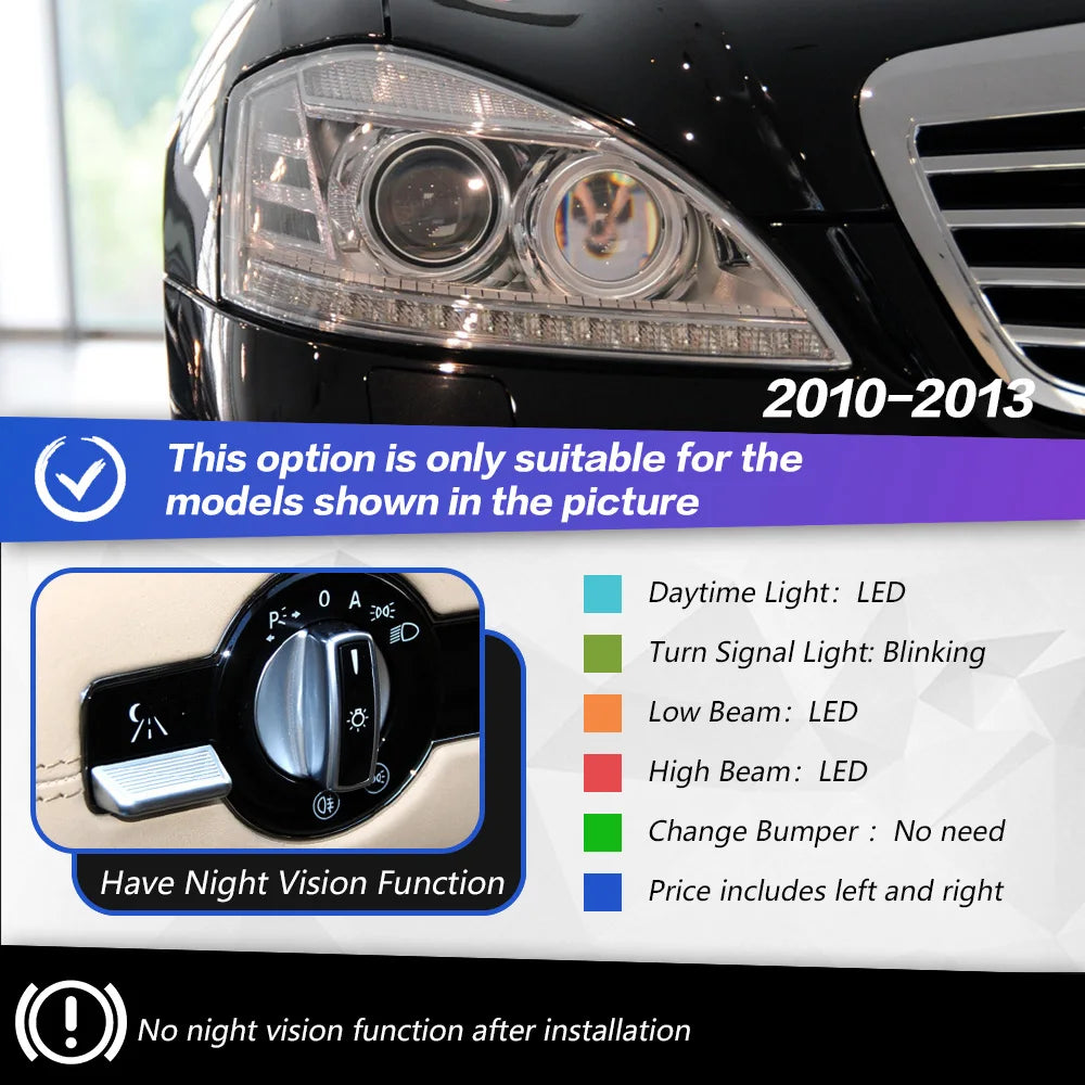 LuxRide™  Benz W221 Headlights 2006-2009 S300 S400