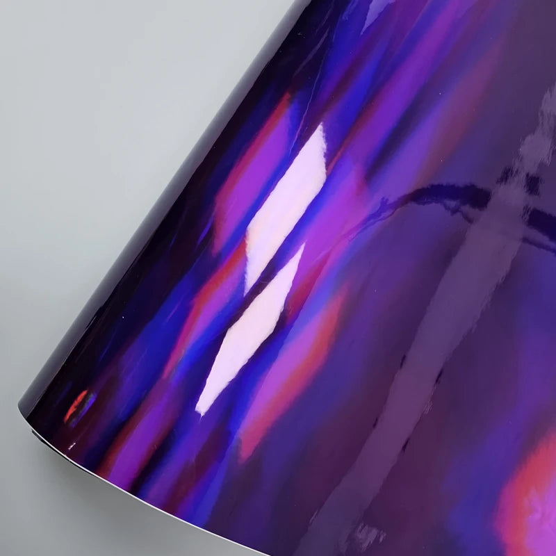 LuxRide™ High Glossy Holographic Purple Vinyl Wrap Chrome Vinyl