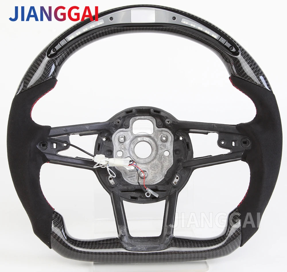 LuxRide™ Carbon Fiber Steering Wheel For Audi R8 TT TTS TTRS Steering Wheel Customized One Start Buttons Sport Wheel Assembly 2016-2023