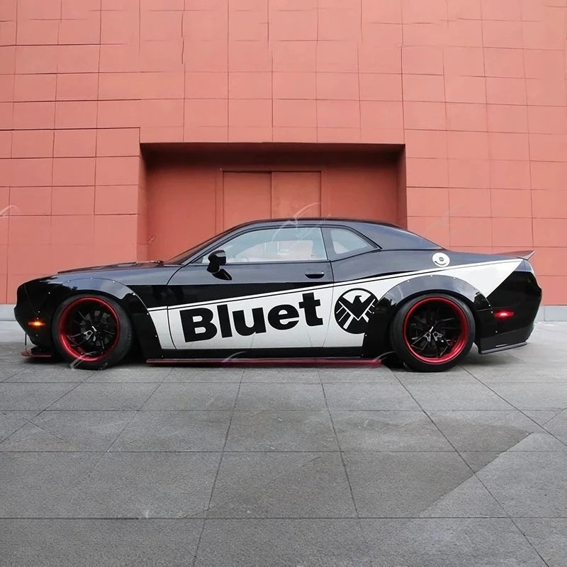LuxRide™Carbon Fiber Car Body Kit for Dodge Challenger Front Lip, Side Skirts, and Rear Lip Modification