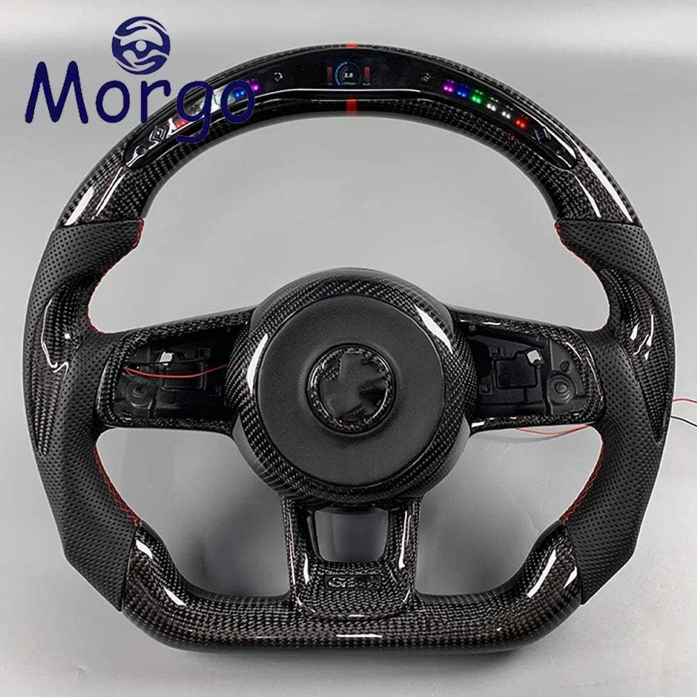 LuxRide™Volkswagen  LED Carbon Fiber Steering Wheel For Golf MK7 7.5 GTI GTR GTD