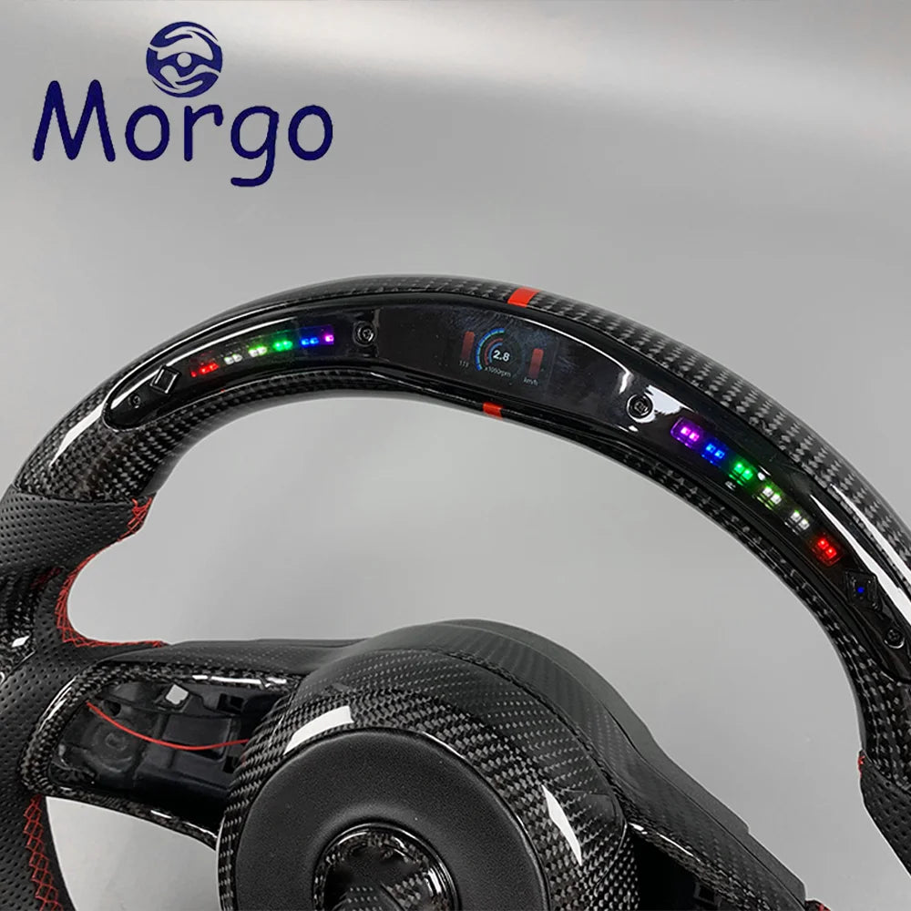 LuxRide™Volkswagen  LED Carbon Fiber Steering Wheel For Golf MK7 7.5 GTI GTR GTD