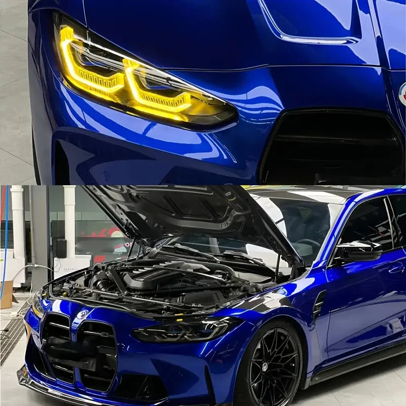 LuxRide™ Premium Candy Gloss Metal Dark Blue Vinyl Car Wrap Adhesive Film Decal with Air Release Bubble