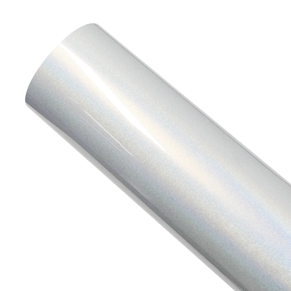 LuxRide™ Highest Quality Glossy Rainbow Laser 5D Iridecence Laser White Vinyl Wrap