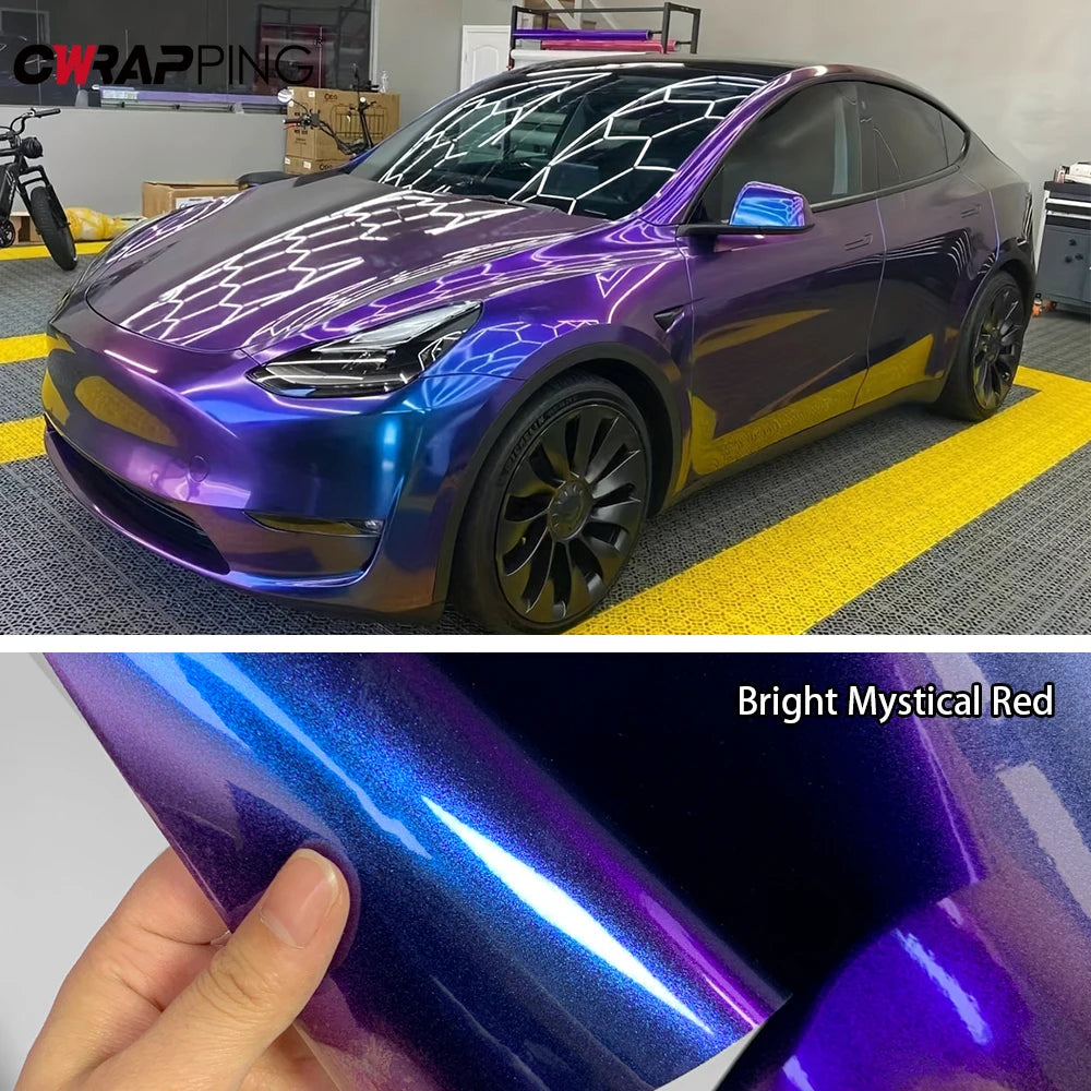 LuxRide™  Metallic Chameleon Vinyl Wrap Film Roll Purple To Blue Car Adhesive Vinyl