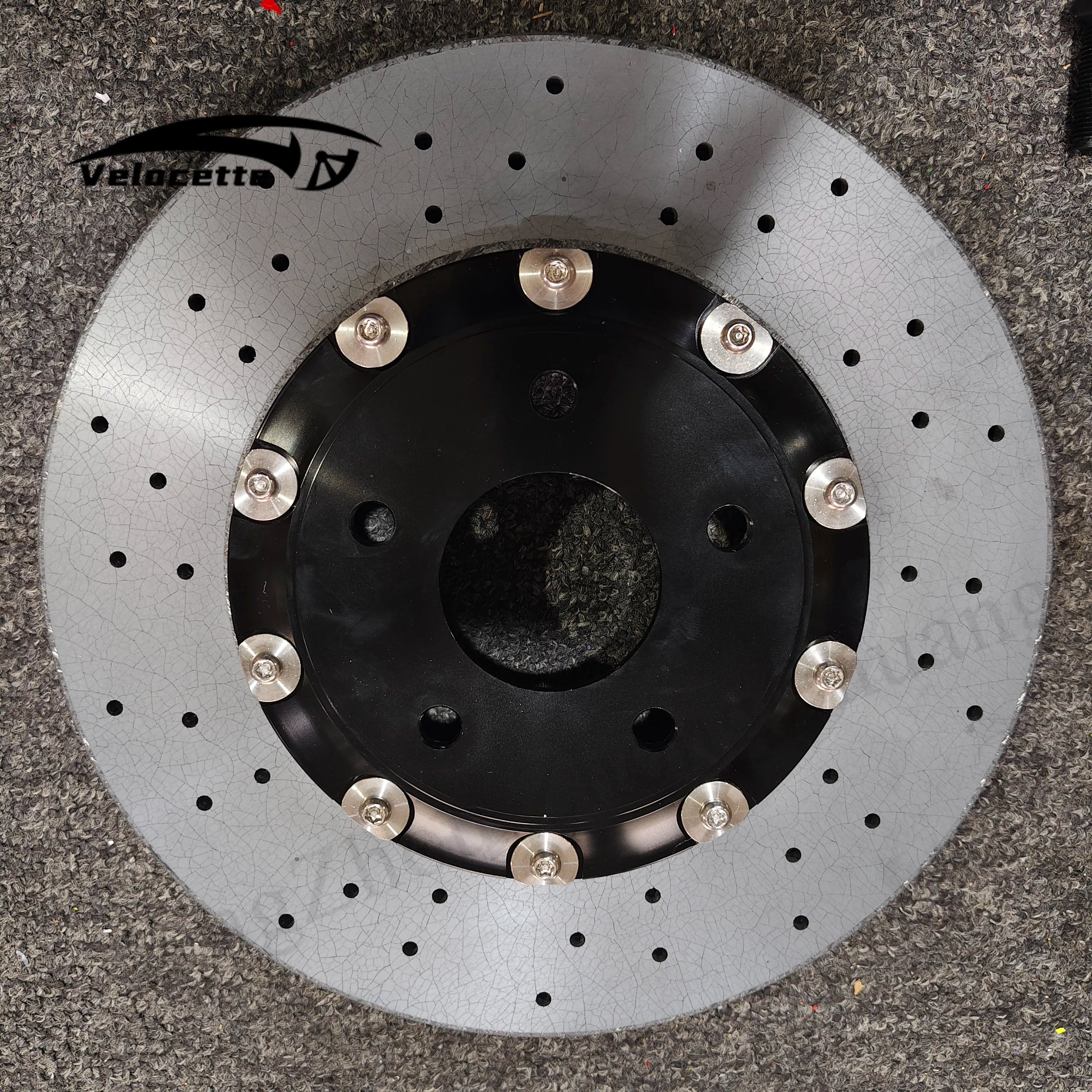 LuxRide™ Carbon Ceramic Rotor 4 Pistons F50 F40 Caliper Brake Kit CCB High Carbon Brake Pads For Nissan 350Z