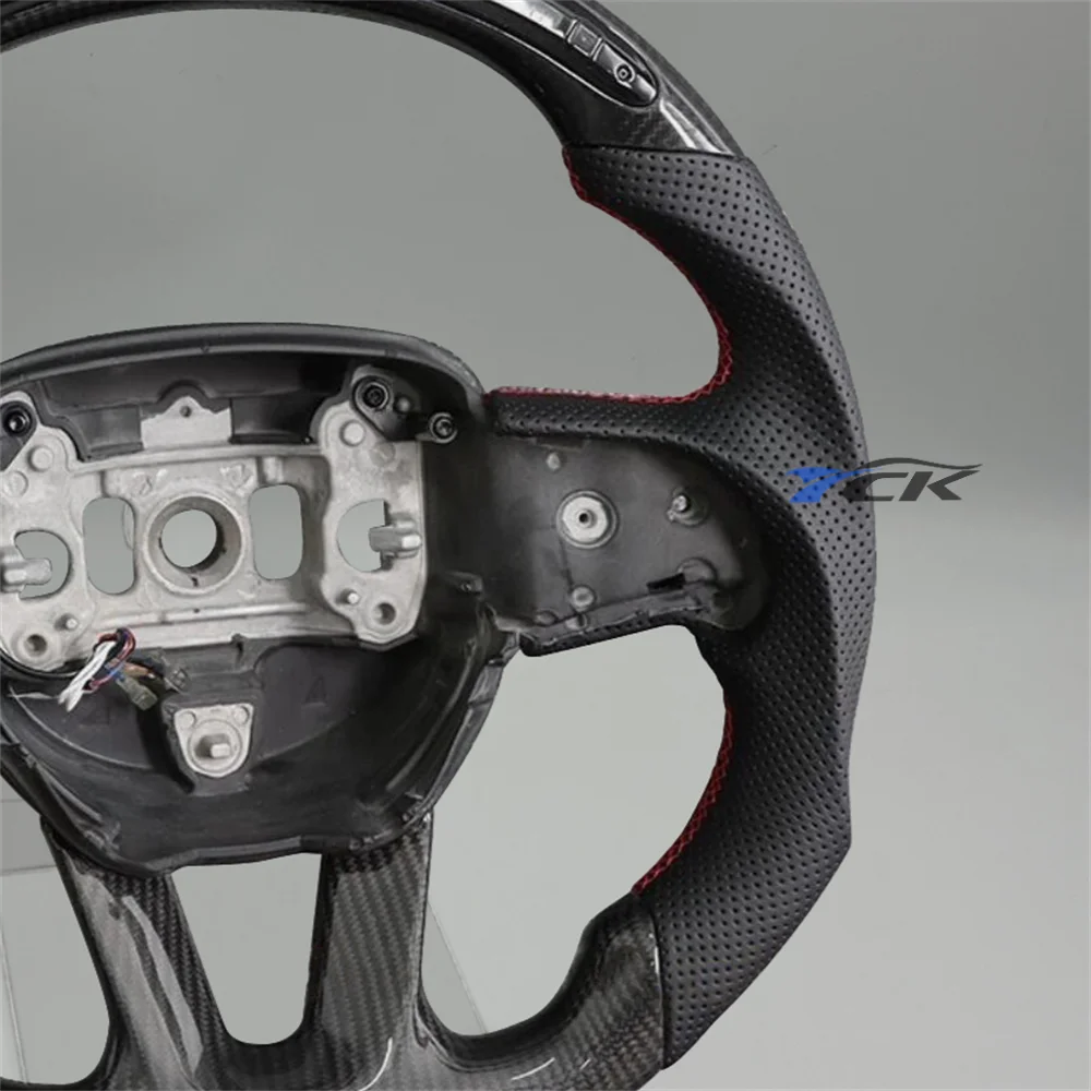 LuxRide™  LED steering wheels for car Carbon Fiber Black Leather For 2015 2016 2017 2018 2019 2020 2021 2022 Dodge Charger Challenger SRT