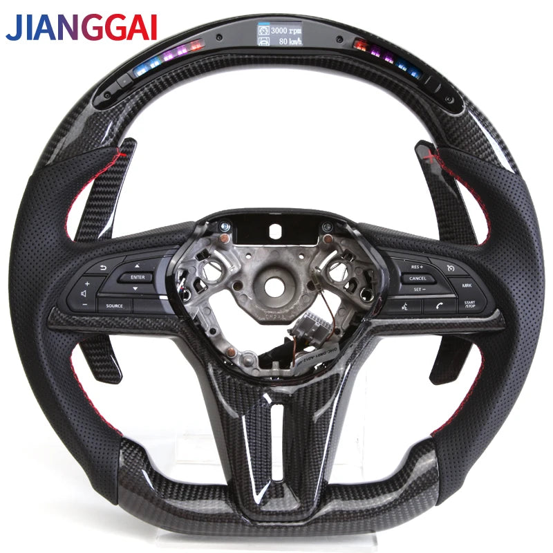 LuxRide™ LED Carbon Fiber Steering Wheel For Nissan GTR R35 2017-2024 Steering Wheel Upgraded Customized 2009-2016 Car Accessories
