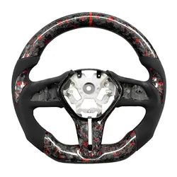 LuxRide™ Customized Forged LED Carbon Fiber Perforated Leather Steering Wheel Q60 QX55 Q50 2017 2024