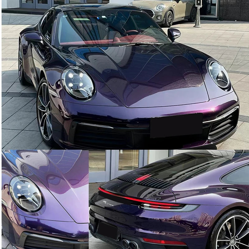 LuxRide™ Premium PET High Glossy Midnight Purple Vinyl Wrap Film