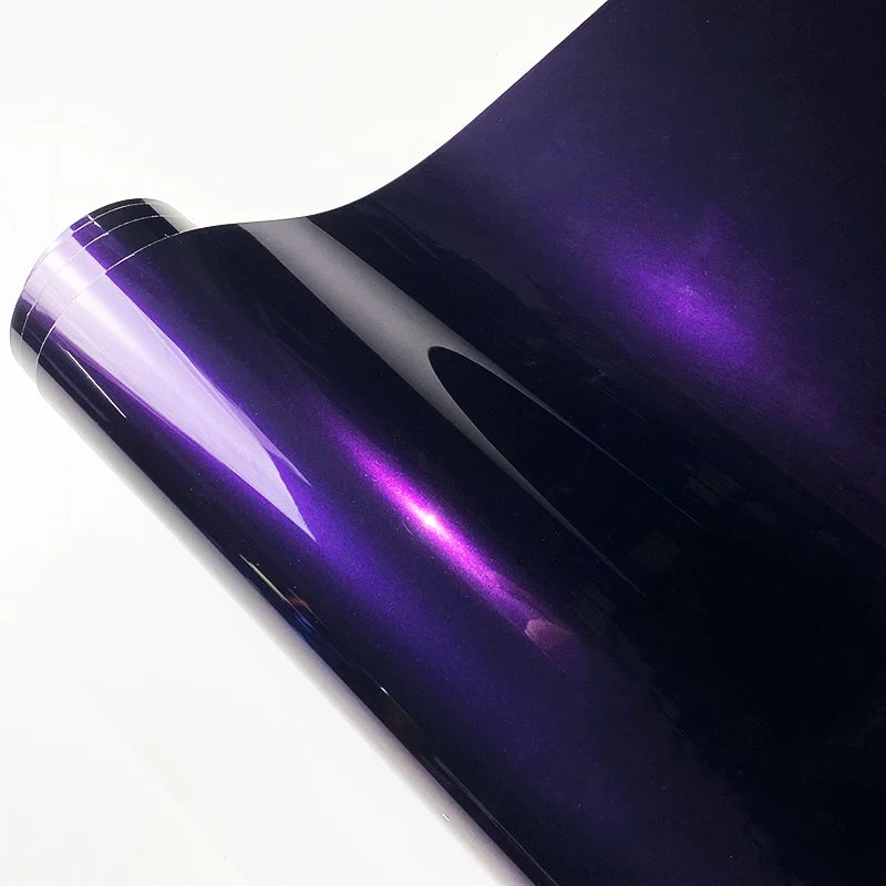 LuxRide™ Premium PET High Glossy Midnight Purple Vinyl Wrap Film