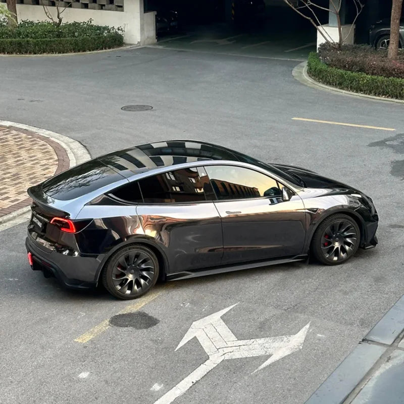 LuxRide™ Premium Black Mirror Chrome Vinyl Wrap Self Adhesive Decal Film Air Release