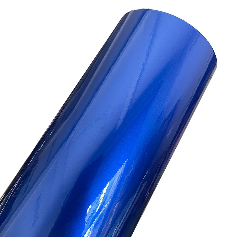 LuxRide™ Premium Candy Gloss Metal Dark Blue Vinyl Car Wrap Adhesive Film Decal with Air Release Bubble