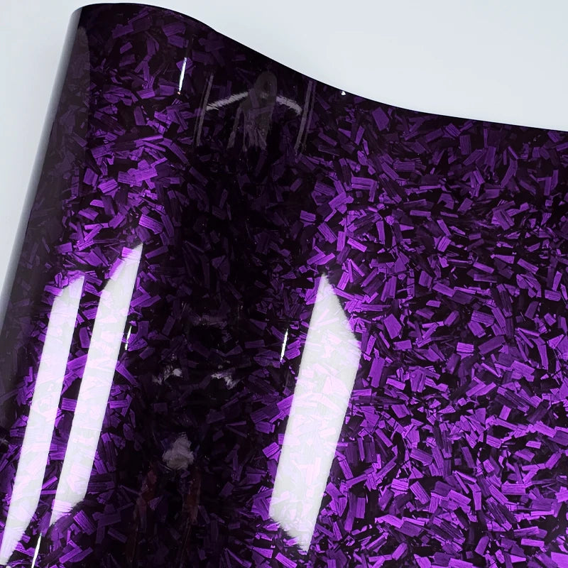 LuxRide™ High Glossy Purple Red Crystal Forged Carbon Fiber Wrapping Vinyl Film