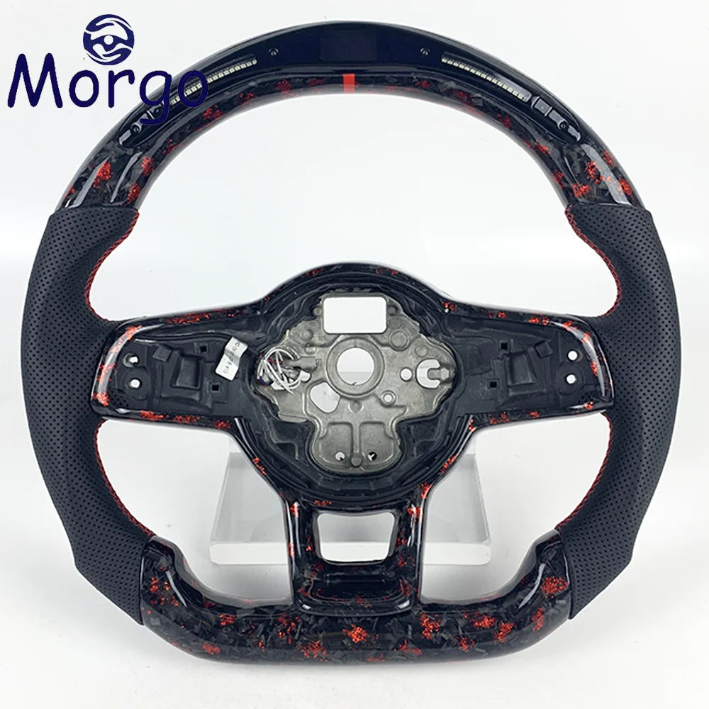 LuxRide™Volkswagen  LED Carbon Fiber Steering Wheel For Golf MK7 7.5 GTI GTR GTD
