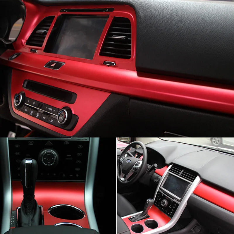 LuxRide™ Premium Red Satin Chrome Matte Metallic Vinyl Film Car Wrap Foil with Air Release Self Adhesive Decal